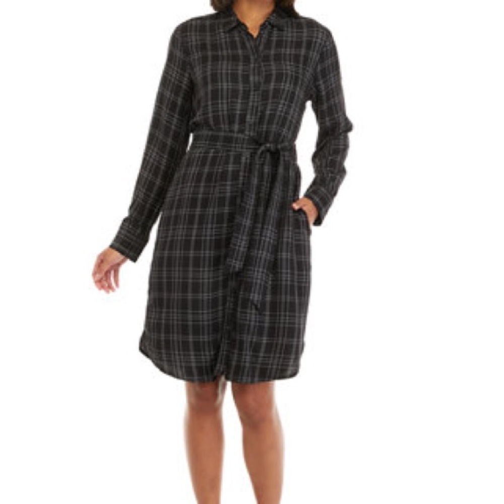 The Limited Black Long Sleeve Button Shirtdress Size S